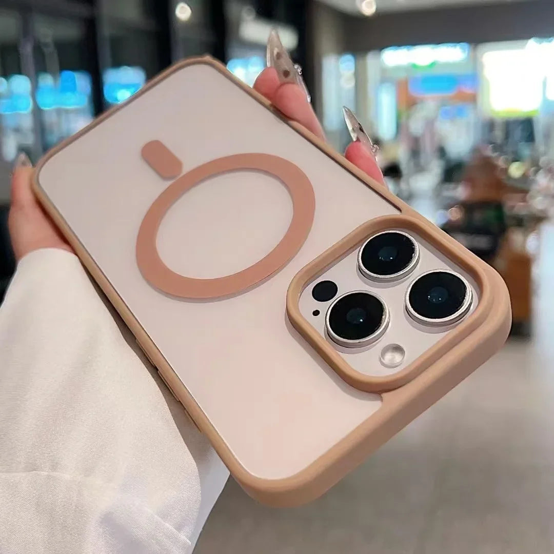 Transparent For Magsafe Magnetic Case For iPhone 16 17 Air 16e 15 14 Plus 13 12 11 Pro Max Wireless Charging  Hard Protect Cover