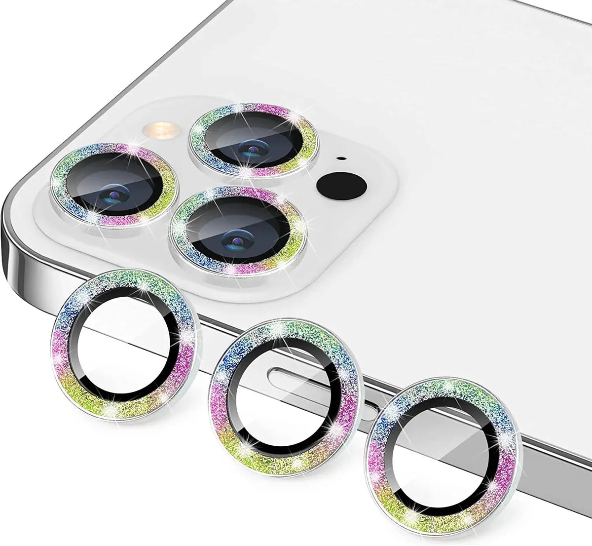 Glitter Camera Lens Protector Cover for iPhone 17 18 Pro Max 16 15 13 11 14 15 Plus 12 Mini Tempered Glass Protection Lens Film