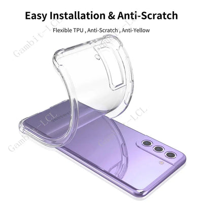 Anti-Falling Soft Case For Samsung Galaxy S22 Ultra S22 S22+ Plus S23 S20 S21 FE S10 Lite S10e Clear Transparent Protector Cover