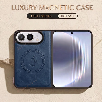New 18 Fold Leather Magnetic Phone Case For iPhone Fold 18 DUO 18Fold Magsafe Luxury Ring Shockproof Protector Cover 18DUO