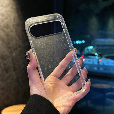 Clear Star Glitter Case For Google Pixel 11 10 9 Pro XL 10A Antibacterial Self-Healing Shockproof Scratch Resistant Bling Cover.