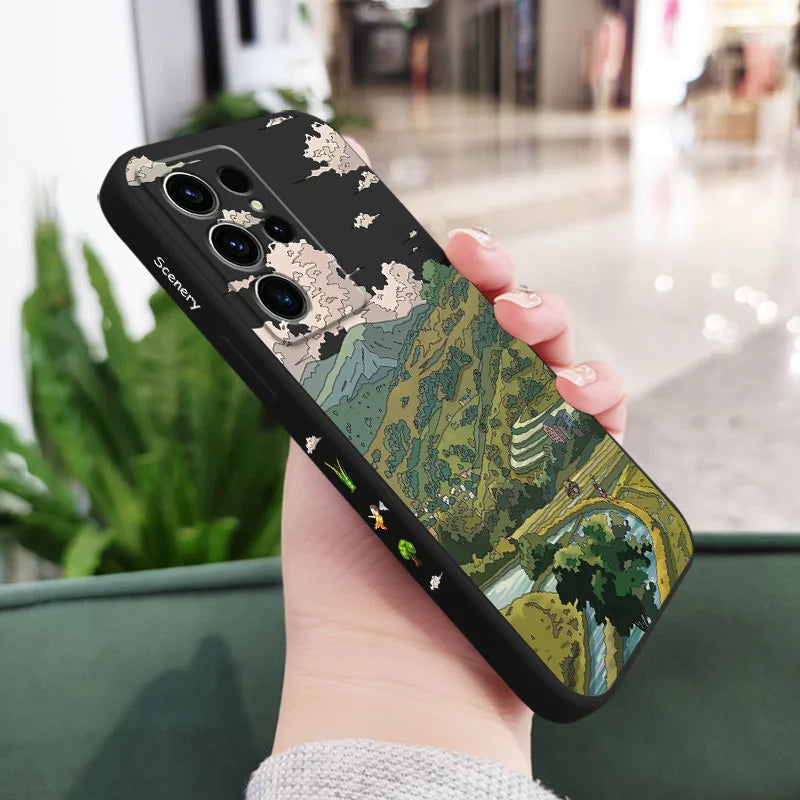 Pastoral Scenery Phone Case For Samsung Galaxy S25FE S24 S23 S22 S21 S20 S10 S10E S9 Ultra Plus FE Note 20 Ultra 10 9 Plus Cover