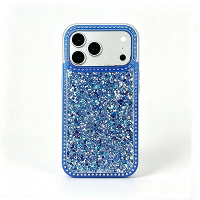 Luxury Dense Colorful Glitter Rhinestone Trim Phone Case, High Shine Glam Sparkling Crystal Decor Protective Cover Compatible with iPhone 11 12 13 14 15 16 17 Series