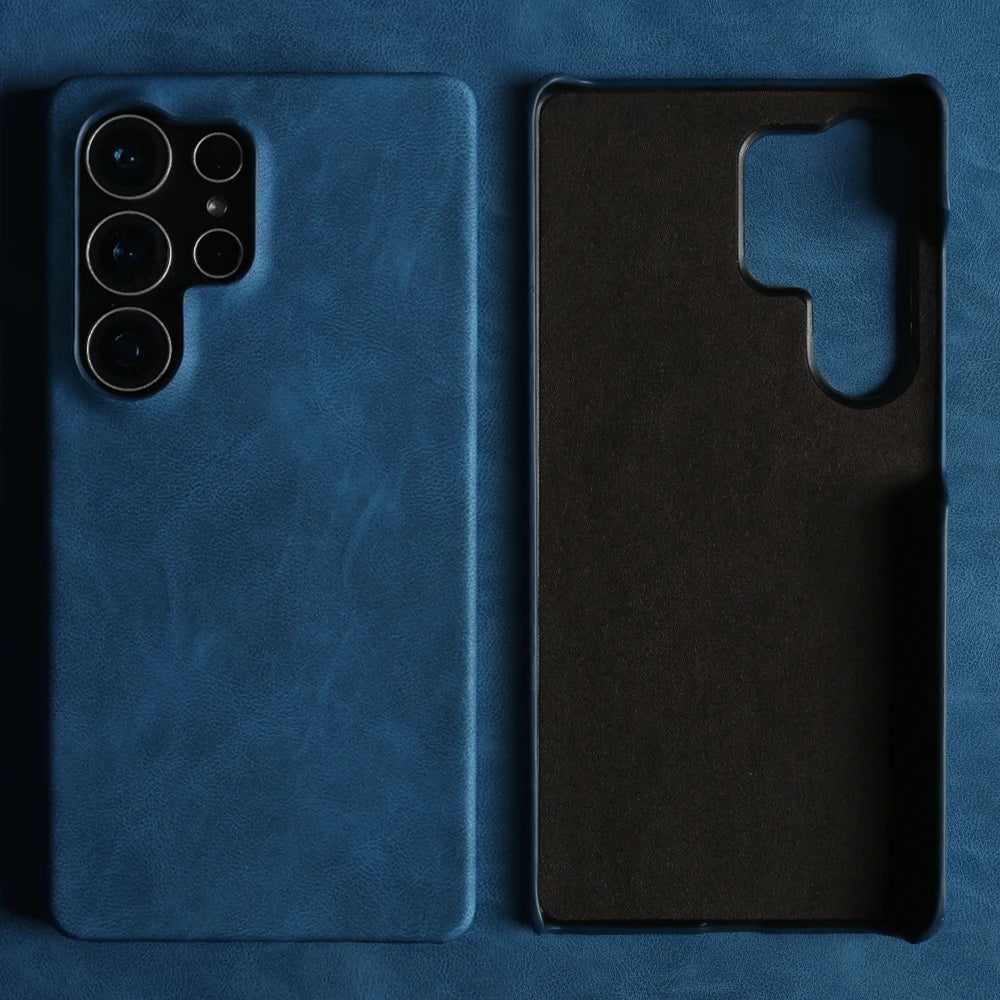 For Samsung S26 PLUS Leather Shockproof Phone Case for Galaxy S25 Edge S24 S23Ultra S22 S21 S20FE Fashion Business Cover Fundas
