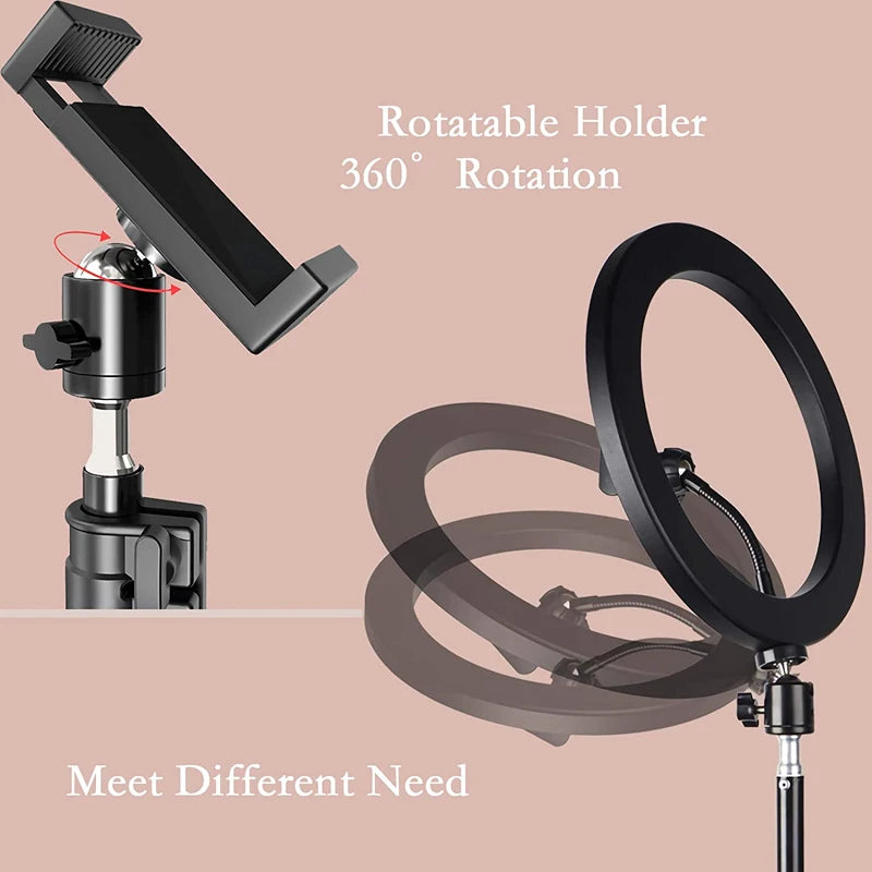 16cm 26cm 33cm LED Ring Lights Dimmable Led Round Photography Fill Light With Phone Holder Clip For Youtube Video Live Lamp