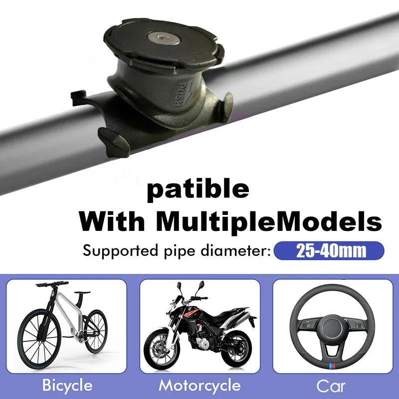 Universal Motorcycle Phone Mount, Adjustable Bike Handlebar Stem Holder for MTB Scooter Smartphone GPS Navigation Bracket