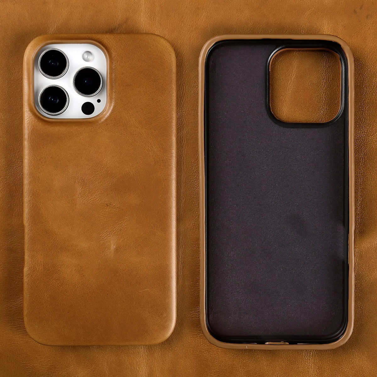Retro for Iphone 16 Pro Max 18pro 15 14 13 Case Luxury Genuine Leather Cases for Iphone17 Vintage Back Cover Phone Cases Fundas