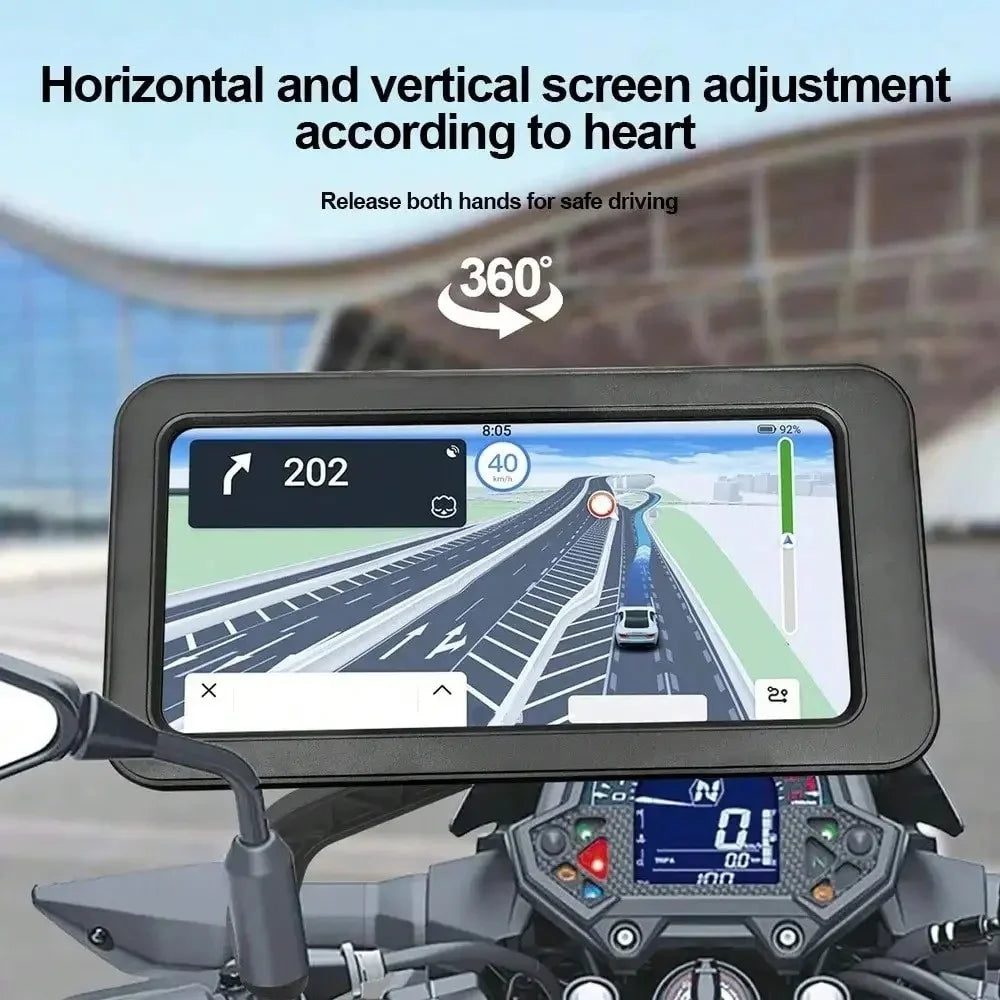 360°Rotating Waterproof Motorcycle Bike Mobile Phone Holder Universal Bicycle GPS Swivel Adjustable Mobile Phone Accessories