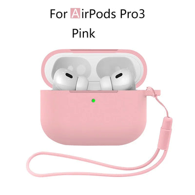 for AirPods Pro 3 2025 New Case Full Protective Soft Silicone Shockproof Case with Keychain for AirPods Pro 3 Case for Men Women