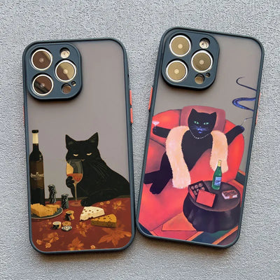 Funny Cat Daily Life Phone Case For iPhone 16 17 Pro Max Cases 11 12 14 Pro Max Mini 13 15 Plus XR Shockproof Back Covers