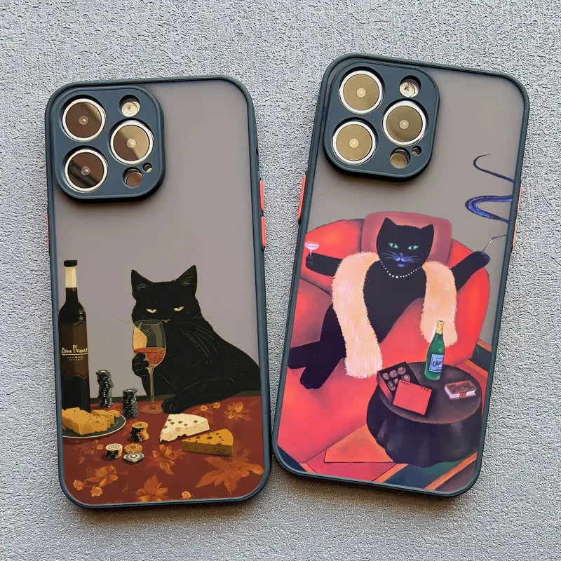Funny Cat Daily Life Phone Case For iPhone 16 17 Pro Max Cases 11 12 14 Pro Max Mini 13 15 Plus XR Shockproof Back Covers