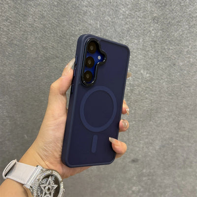 Luxury Matte Magnetic Lanyard Case for Samsung Galaxy S26 S25 Ultra S23 Plus S24 FE Hand Wrist Strap Frosted Shockproof Cover