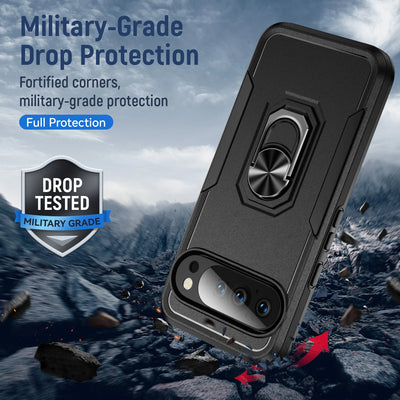 Military Heavy-Duty Magnetic Ring Stand Case For Google Pixel 10 9 8 7 6 A Pro XL Rugged Matte Hybrid Shockproof Defender Cover