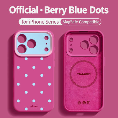 New Liquid Silicone Cute Sweet Pink Polka Dot Phone Case For iPhone 17 16 15 14 13 12 Pro Max Shockproof Magsafe Magnetic Cover
