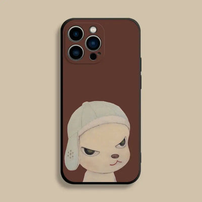 Y-Yoshitomos Art N-Nara Phone Case For iPhone 17,16,15,14,13,12,Pro,Max,Plus,E,SE4,Air,Mini Black Soft Cover