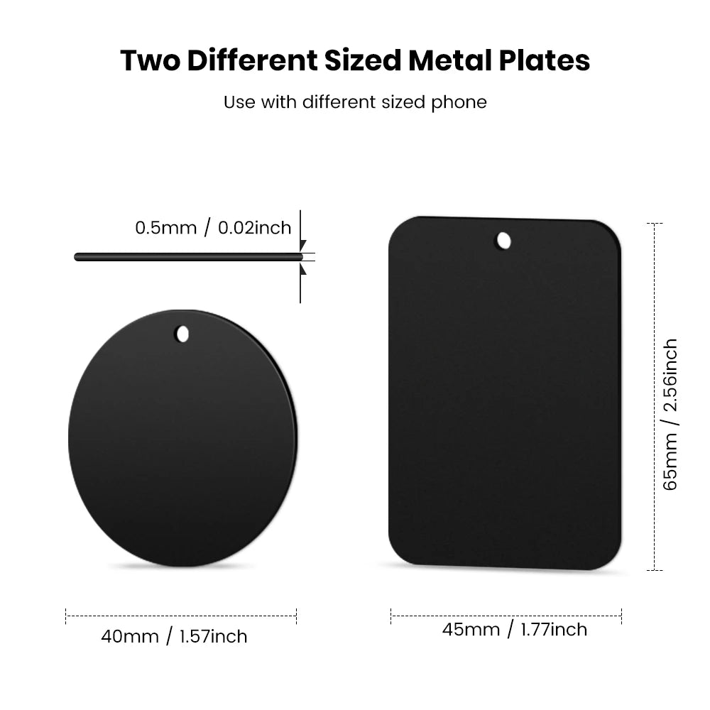 TOPK Universal Metal Plate 4 Pack for Magnetic Phone Car Mount Holder Cradle with Adhesive (Compatible with Magnetic Mounts)