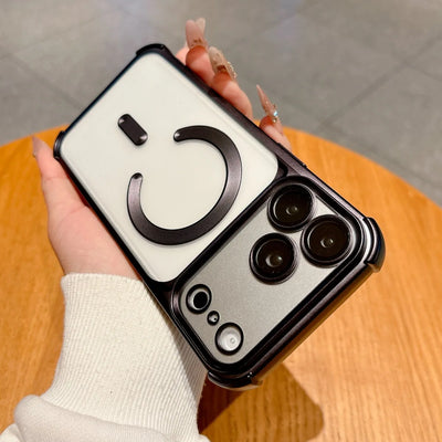 Luxury Magnetic Phone Case for IPhone 13 14 15 16 17 Pro Max Air 17Pro for Magsafe Wireless Charge Shockproof Protector Cover