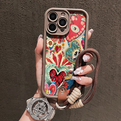 Mexican Folk Customs Silicone Phone Case For iPhone 17 16 17 Pro 15 14 13 12 11 Pro Max 16E 7 8 Plus XR XS With Lanyard Cover