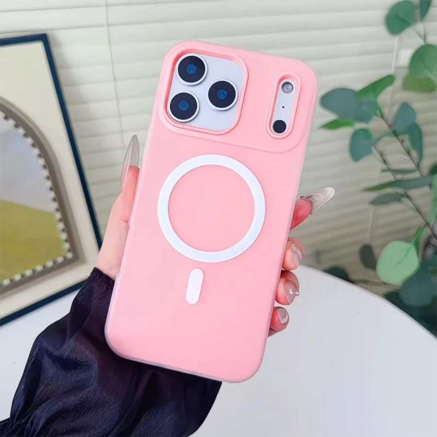 Compatible 17/16/15/14/13 Pro/Pro Max/Plus/Mini/Air Phone Case, Sweet Jelly Frosted Magnetic Double Layer Shockproof Cover for Women Girls
