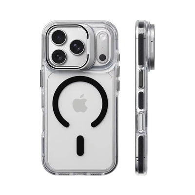For MagSafe Clear Kickstand Case for iPhone 18 17Pro Max 17Air 16 15 14 13 12 Magnetic Shockproof Transparent Camera Stand Cover
