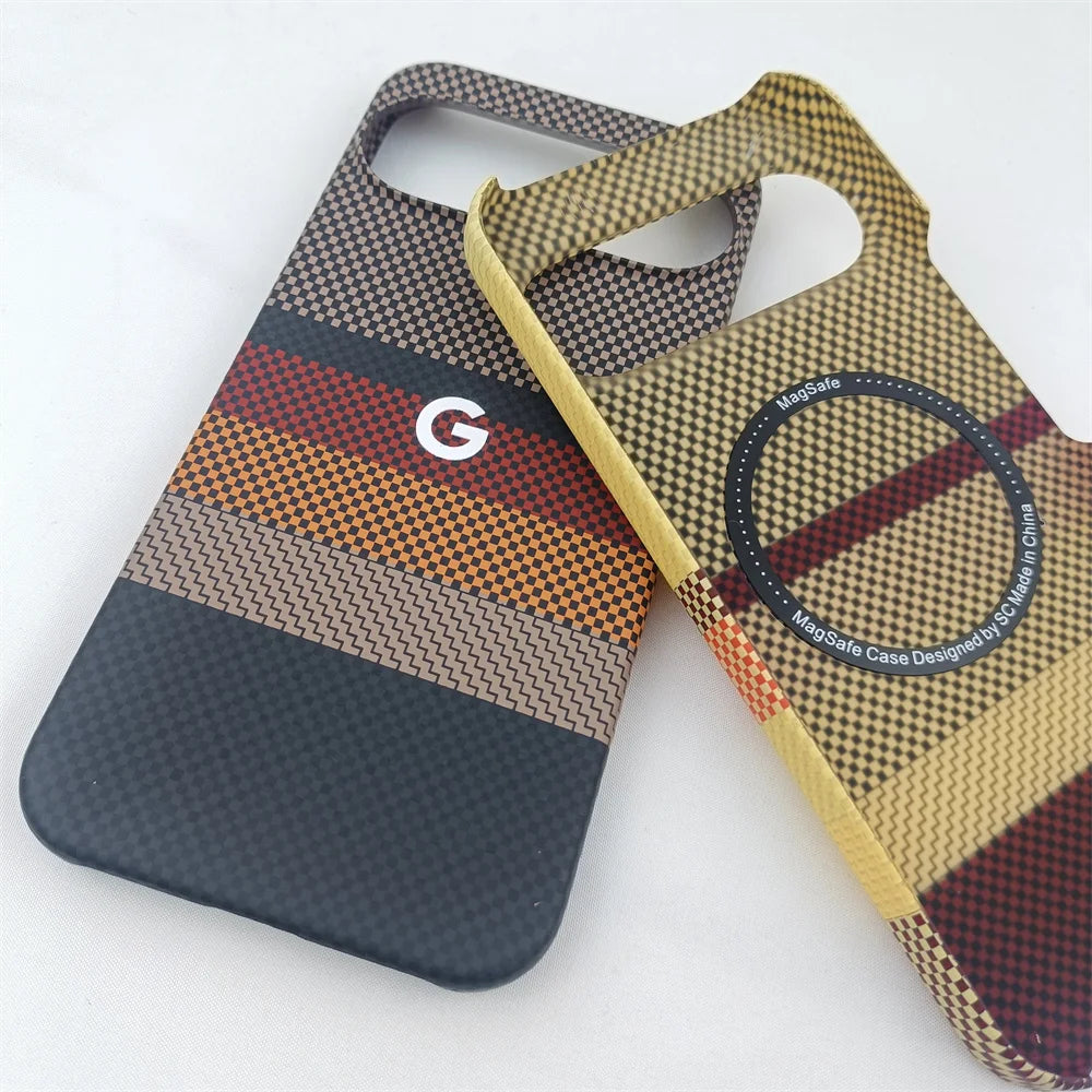 Luxury Carbon Fiber For Magsafe Case For Google Pixel 10 9 8 7 Pro 10 ProXL 9ProXL 9A Wireless Charging Matte Protective Cover