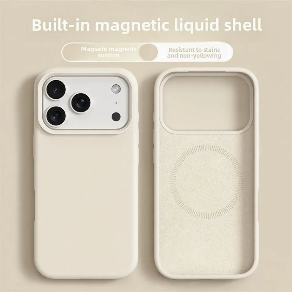 Original Magnetic Phone Case For iPhone 17 16 Pro Max Liquid Silicone Cases For iPhone 17 18 Pro Max 17Pro Air Soft Bumper Cover
