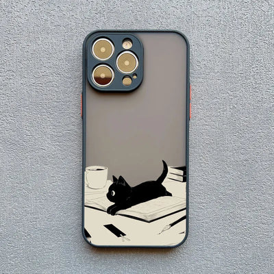 Funny Cat Daily Life Phone Case For iPhone 16 17 Pro Max Cases 11 12 14 Pro Max Mini 13 15 Plus XR Shockproof Back Covers