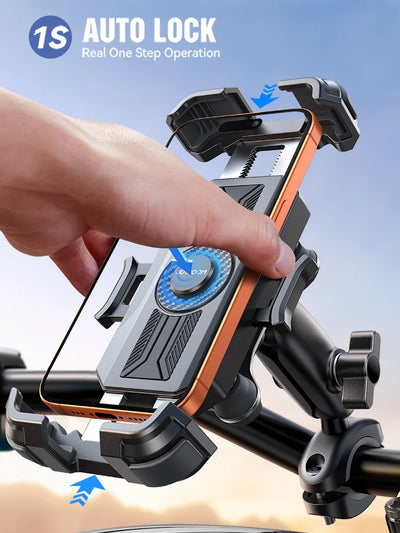 Joyroom Motorcycle Bike Phone Holder Mount with Vibration Dampener Universal Bike Phone Holder for Bicycle Scooter ATV/UTV