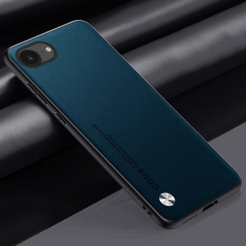 Luxury PU Leather Case for iPhone 16E Back Cover Silicone Shockproof Protection Phone Case for iPhone 16 E IPhone16E IPhone16 E