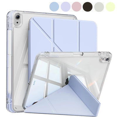 Case for iPad 5th 6th 7th 8th 9th 10th 11th Air 4 5 6 7 Mini 6 7 Case with Pencil Holder, Mutil Angles Folding Y-Shaped Stand Co