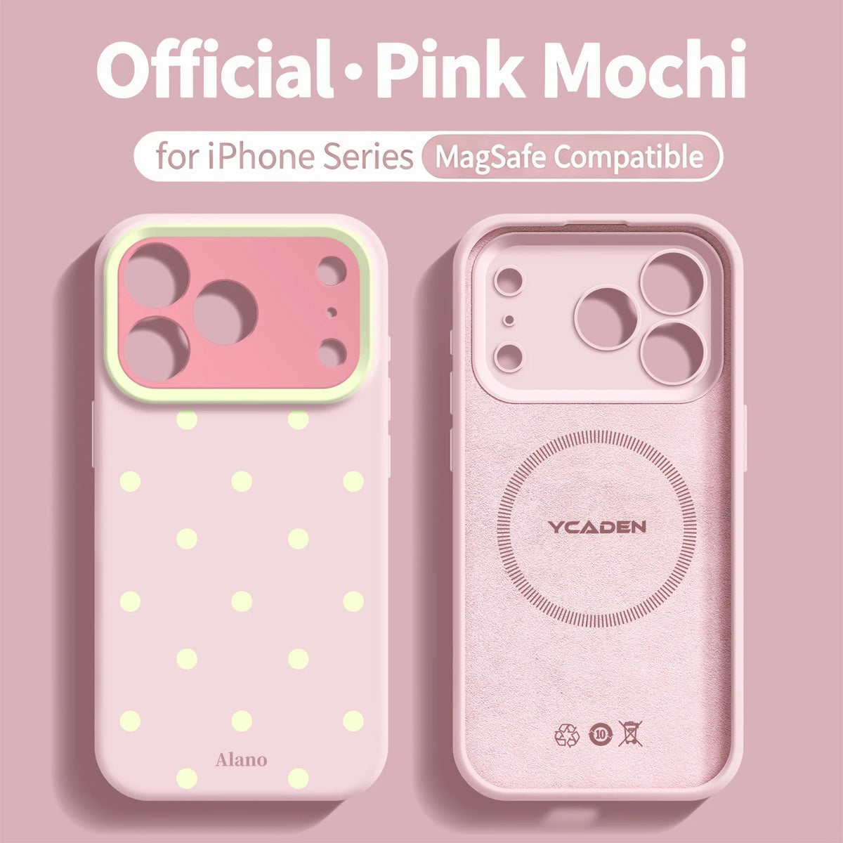 New Liquid Silicone Cute Sweet Pink Polka Dot Phone Case For iPhone 17 16 15 14 13 12 Pro Max Shockproof Magsafe Magnetic Cover