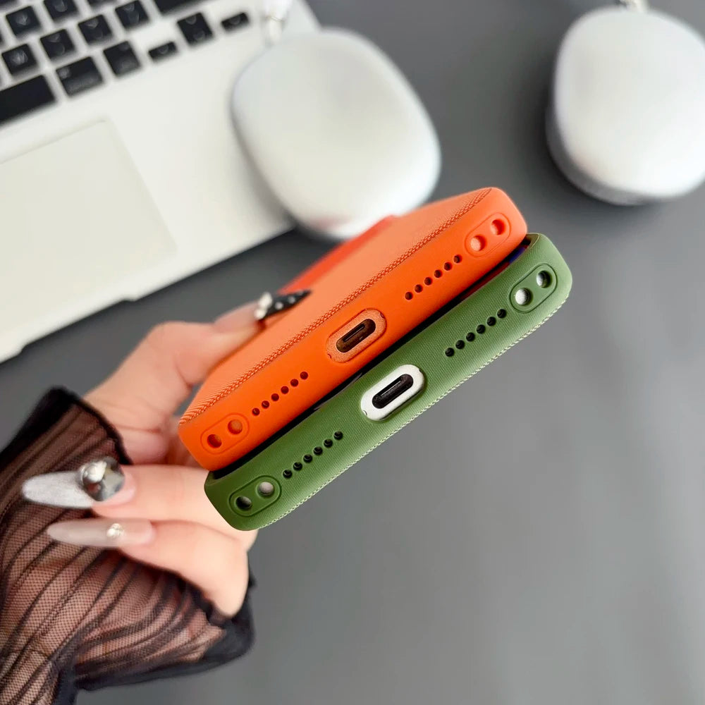 For Magsafe Magnetic Leather Phone Case For iPhone 18 17 16 15 14 13 12 Pro Max Premium Tech Woven Shockproof Solid Color Cover
