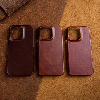 Oil Wax Luxury Genuine Leather Cover Case for Iphone 14 13 12 18 Pro Max 16 Case for Iphon Aesthetic Vintage Retro with 8 Colour