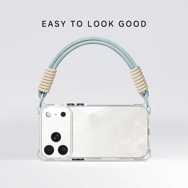 Crossbody Phone Case with Lanyard For iPhone 17Air 16 Pro Max 15 14 18 Pro Max  чехол на айфо Necklace Strap Cord Soft Cover