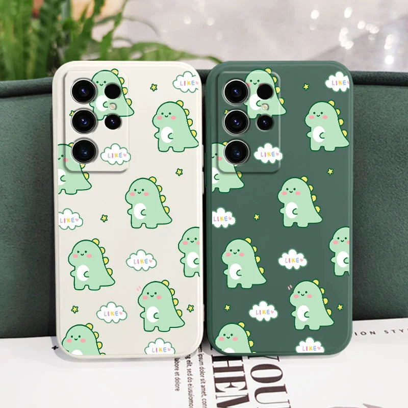 Cloud Dinosaur Phone Case For Samsung Galaxy S25FE S24 S23 S22 S21 S20 S10 S10E Ultra Plus FE Note 20 Ultra 10 Plus Cover