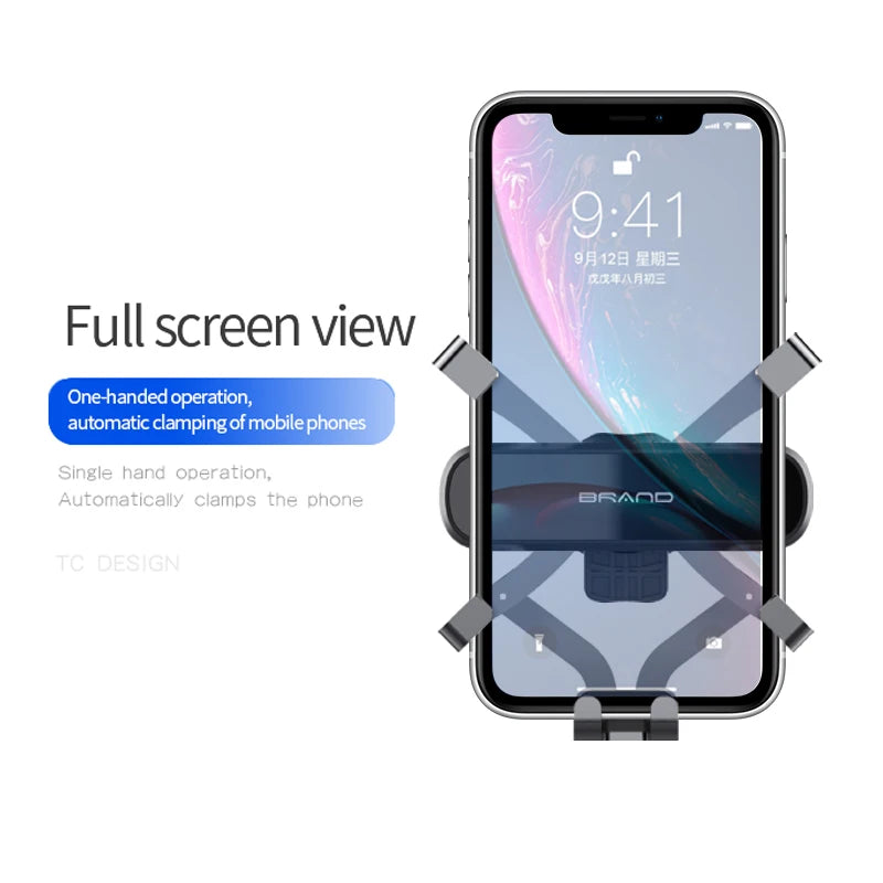 Universal Car Phone Holder Gravity linkage Mobile Phone Mount Air Vent GPS Stand Aluminum Alloy Supports Phone Holder for Car