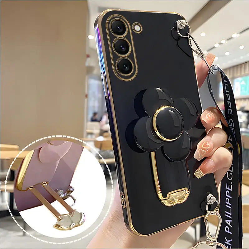 Rotating Windmill Holder Lanyard Strap Case For Samsung Galaxy S21 S20 S22 S23 S10 S9 S8 Note 10 20 Plus Ultra S21 S20 FE Cover