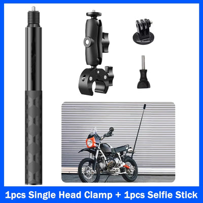 For Insta360 X2 X3 X4 X5 Motorcycle Bike Mount Selfie Stick for Insta 360 X2 X3 X4 X5 Moto Monopod Handlebar Accessories Kit