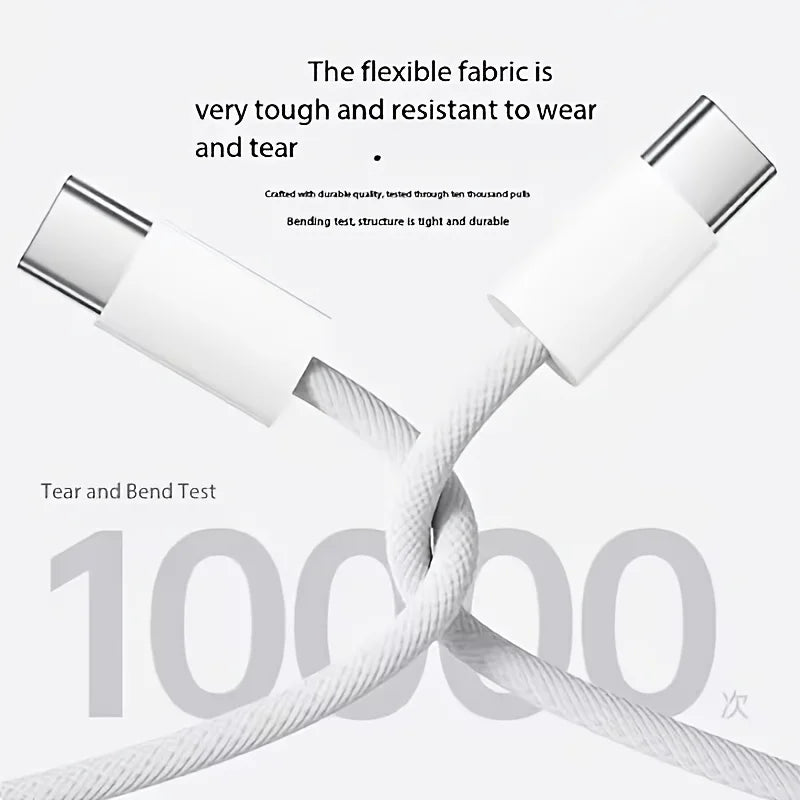5 Sets 3.3FT/1M Fast Chargers Kit with 60W Dual Port USB-C Charging Blocks And USB-C to C Braided Data Cables for iPhone 16/15 Series iPad Pro/iAir & Android Phones