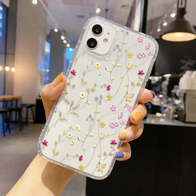 Flower Phone Case For iPhone 17 Case iPhone 15 13 14 18 11 12 16 Pro Max 7 8 Plus 13 Mini XR SE Soft Silicone Transparent Cover