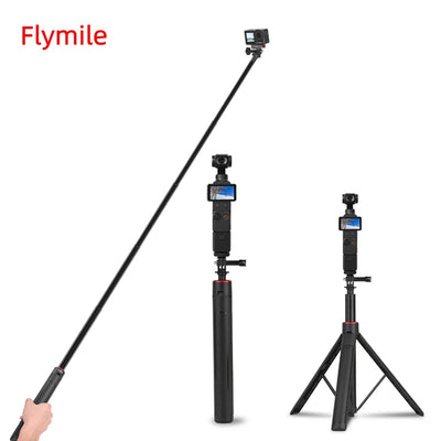 Flymile Pocket 4 Tripod Selfie Stick Extendable Long Hand Grip for DJI Pocket 3/Action 6/Insta360 X5 X4/Gopro 13 Accessories