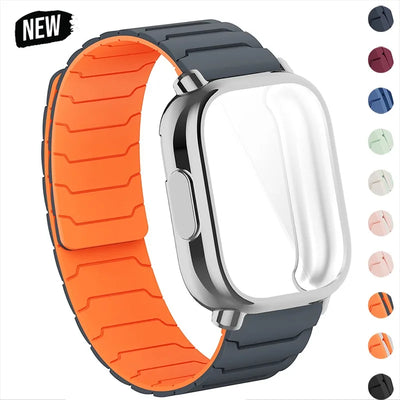 Silicone Strap+Case for Xiaomi Redmi Watch 5 Active/5Lite Magnetic Band Full Cover Bumper for Redmi Band 5 Lite Shell Bracelet