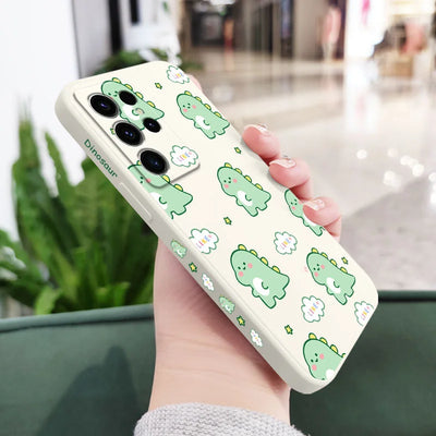 Cloud Dinosaur Phone Case For Samsung Galaxy S25FE S24 S23 S22 S21 S20 S10 S10E Ultra Plus FE Note 20 Ultra 10 Plus Cover