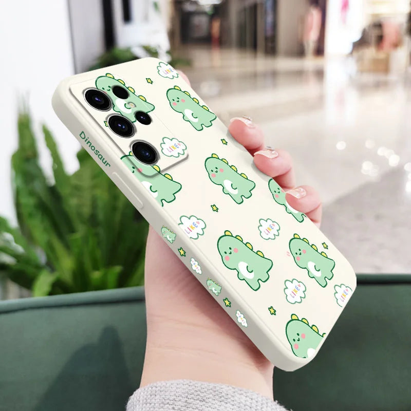 Cloud Dinosaur Phone Case For Samsung Galaxy S25FE S24 S23 S22 S21 S20 S10 S10E Ultra Plus FE Note 20 Ultra 10 Plus Cover