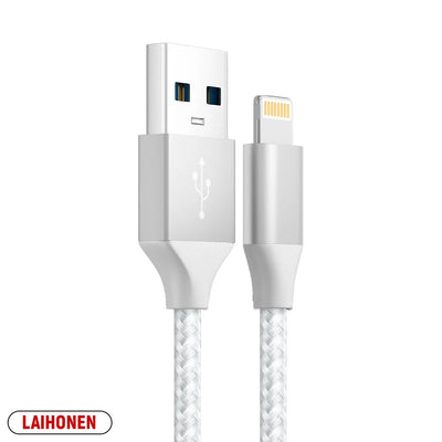 1m 2m 3m Fast Charging USB Cable for iPhone 11 12 13 14 Pro XS Max XR X 6S 7 8 Plus SE Nylon Braided Wire USB Charger Data Cable