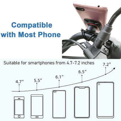 Universal Motorcycle Phone Mount, Adjustable Bike Handlebar Stem Holder for MTB Scooter Smartphone GPS Navigation Bracket