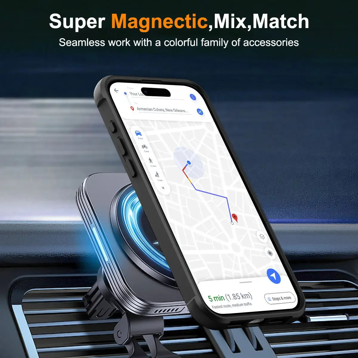 for iPhone 16 15 14 13 12 11 Pro Max Case with 360° Rotatable Magnetic Ring[Compatible with Mag-safe][Invisible Kickstand] Cover