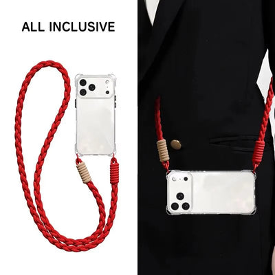 Crossbody Phone Case with Lanyard For iPhone 17Air 16 Pro Max 15 14 18 Pro Max  чехол на айфо Necklace Strap Cord Soft Cover