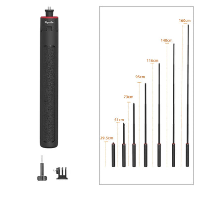 Flymile Pocket 4 Tripod Selfie Stick Extendable Long Hand Grip for DJI Pocket 3/Action 6/Insta360 X5 X4/Gopro 13 Accessories