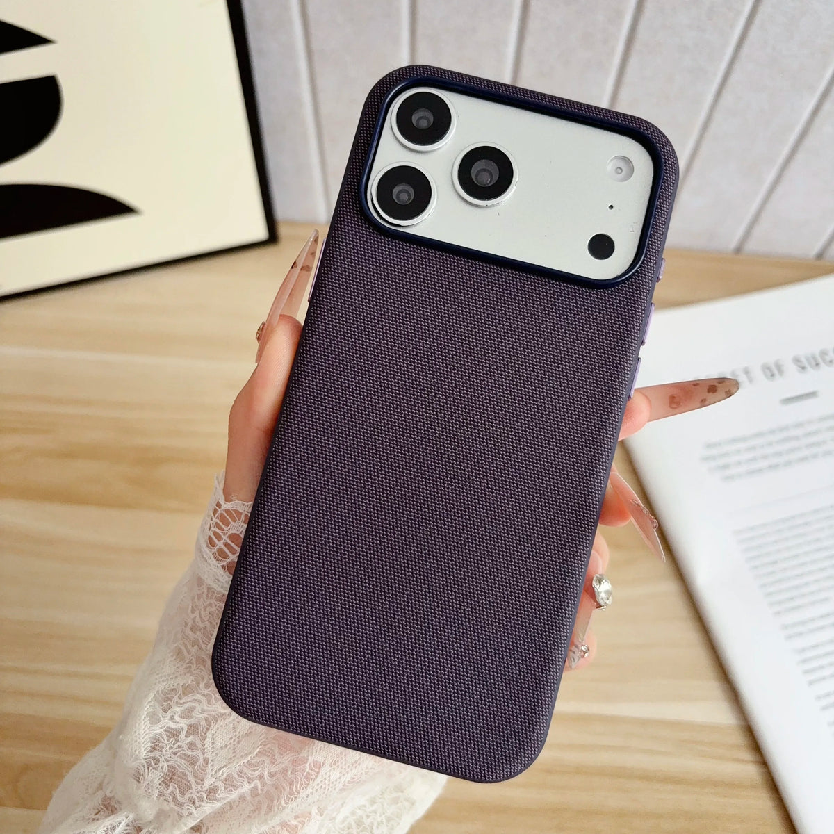 For Magsafe Magnetic Leather Phone Case For iPhone 18 17 16 15 14 13 12 Pro Max Premium Tech Woven Shockproof Solid Color Cover